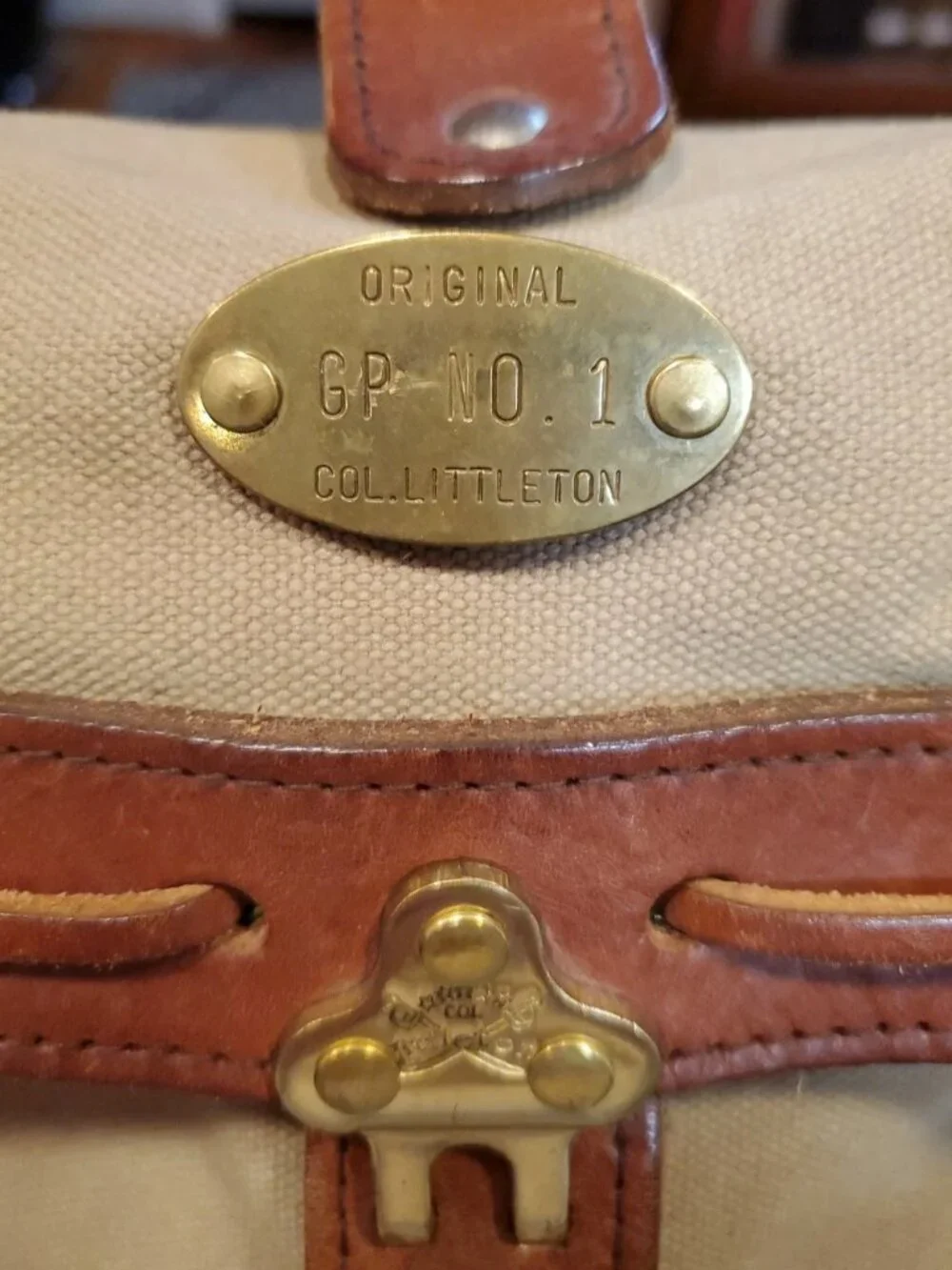 Colonel Littleton GP No. 1 - Tan Canvas Leather Messenger Bag backpack crossbody